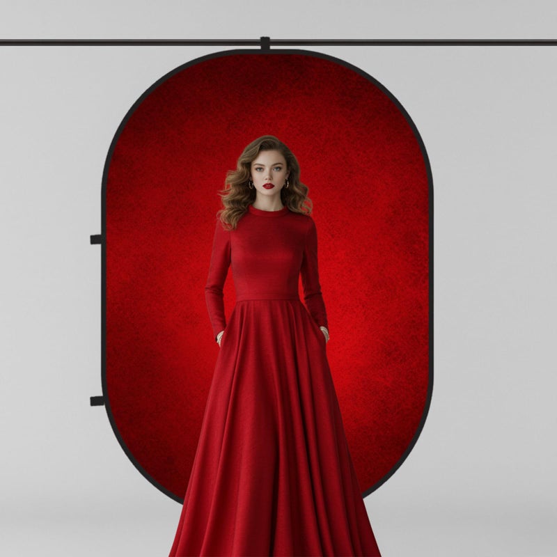 Kate Collapsible Backdrop Blue Pop Up Backdrops Red Portable Background for Portrait Photography, for Video, for Live Stream, 5x6.5ft - Image 2